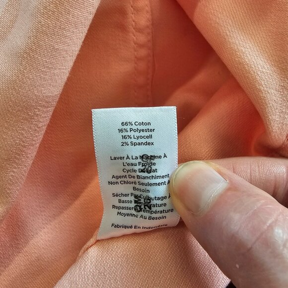 Talbots Plus, X, orangey pink jean jacket, some stretch, 4 pockets - Picture 8 of 9